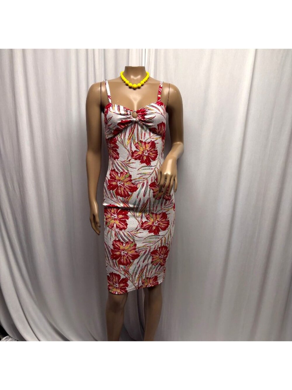 No Boundaries Floral Bodycon Dress Size XS (1) Tropical Summer Stretchy Casual